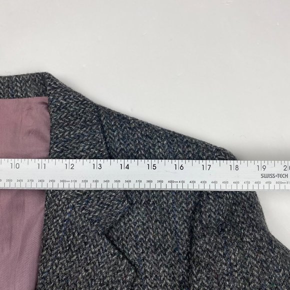 Vintage Harris Tweed Wool Blazer Sport Coat Men's 40 Gray - Picture 14 of 16